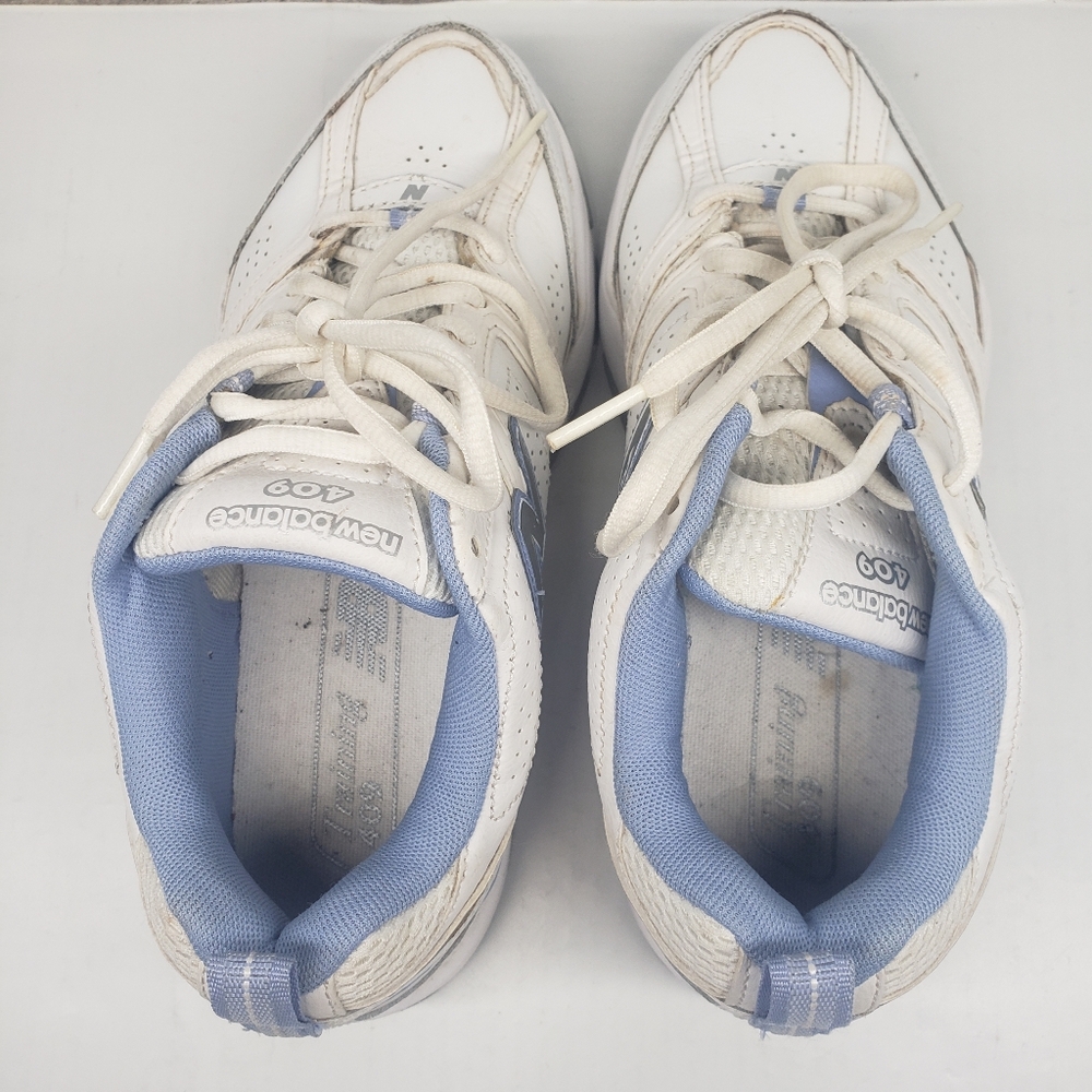 New Balance 409 Womens Sneakers White Blue Size 7.5 WX409WL Used 2012 - Picture 4 of 11